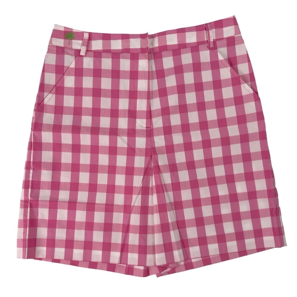 NWOT Lilly Pulitzer Bubblegum Pink Gingham Checked Par High Waist Shorts